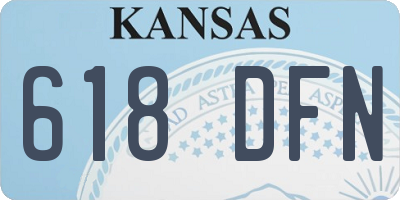 KS license plate 618DFN