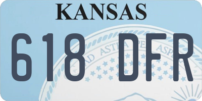 KS license plate 618DFR