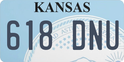 KS license plate 618DNU