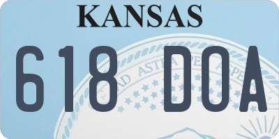 KS license plate 618DOA