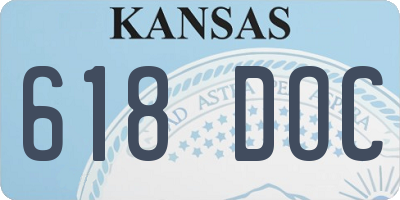 KS license plate 618DOC