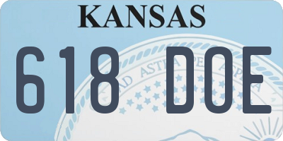 KS license plate 618DOE