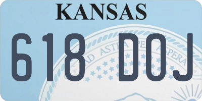 KS license plate 618DOJ