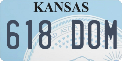 KS license plate 618DOM