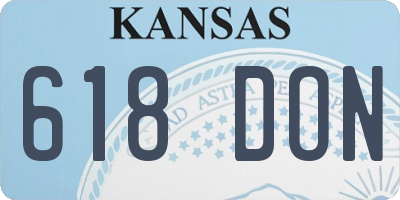 KS license plate 618DON