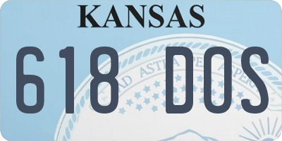 KS license plate 618DOS
