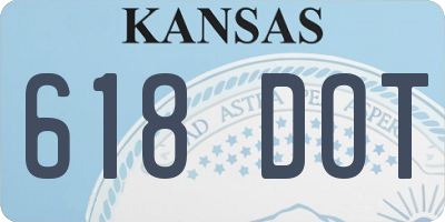 KS license plate 618DOT