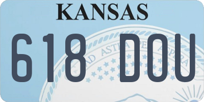 KS license plate 618DOU