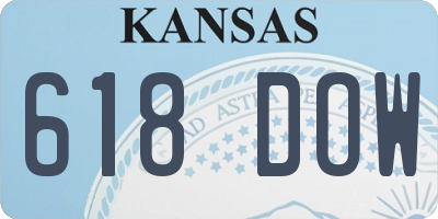 KS license plate 618DOW