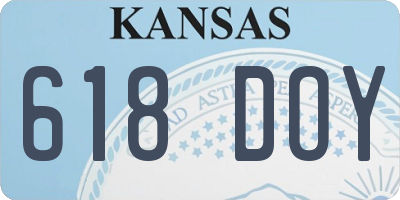 KS license plate 618DOY