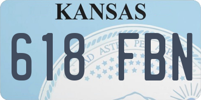 KS license plate 618FBN