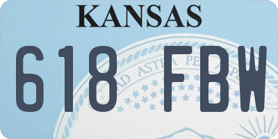 KS license plate 618FBW