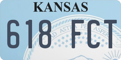 KS license plate 618FCT