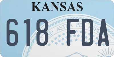 KS license plate 618FDA
