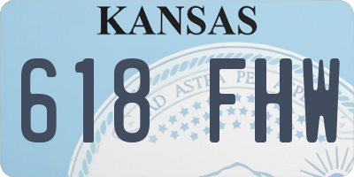KS license plate 618FHW