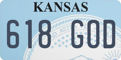 KS license plate 618GOD
