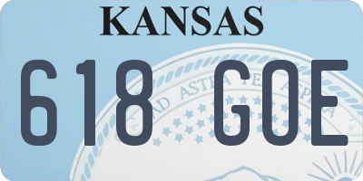 KS license plate 618GOE
