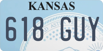 KS license plate 618GUY