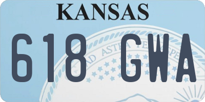 KS license plate 618GWA