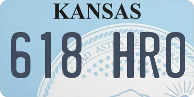 KS license plate 618HRO