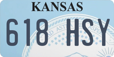 KS license plate 618HSY