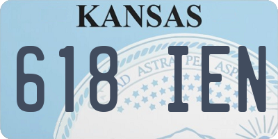 KS license plate 618IEN