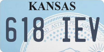 KS license plate 618IEV
