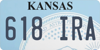 KS license plate 618IRA
