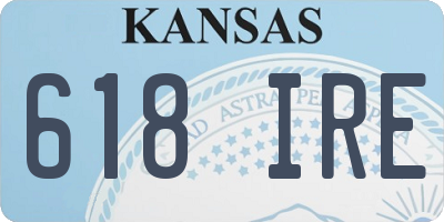 KS license plate 618IRE