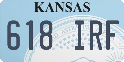 KS license plate 618IRF