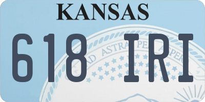 KS license plate 618IRI