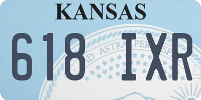 KS license plate 618IXR