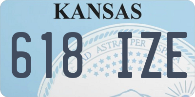KS license plate 618IZE