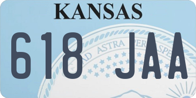 KS license plate 618JAA