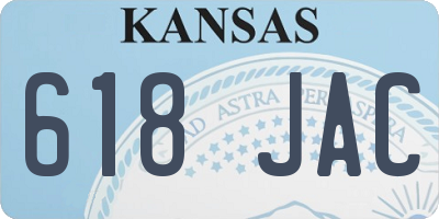 KS license plate 618JAC