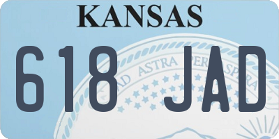 KS license plate 618JAD