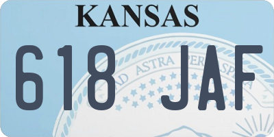 KS license plate 618JAF