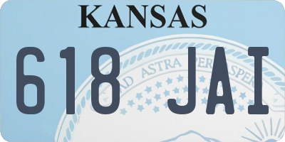 KS license plate 618JAI