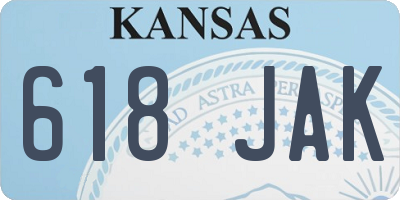 KS license plate 618JAK