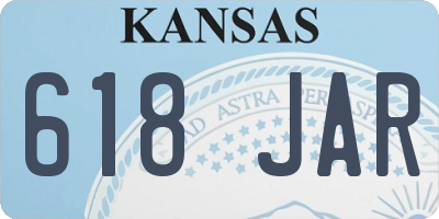 KS license plate 618JAR