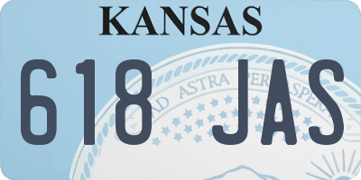 KS license plate 618JAS