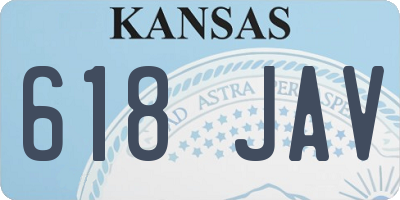 KS license plate 618JAV