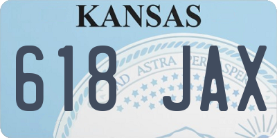 KS license plate 618JAX