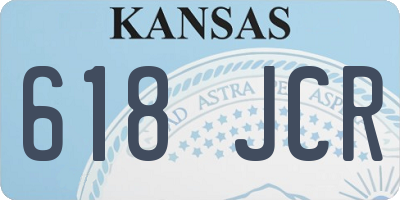 KS license plate 618JCR