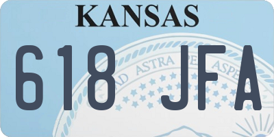KS license plate 618JFA