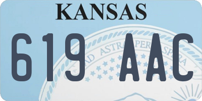 KS license plate 619AAC