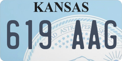 KS license plate 619AAG