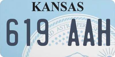 KS license plate 619AAH