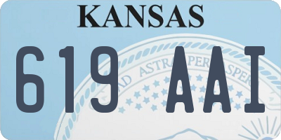 KS license plate 619AAI