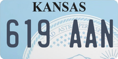 KS license plate 619AAN